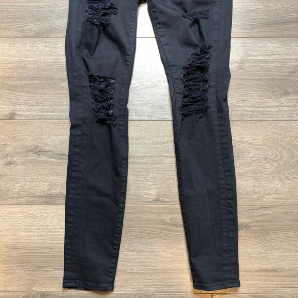 Frame Denim Le Skinny de Jeanne Low Rise Black Jeans Women's Size 24 - Picture 3 of 10